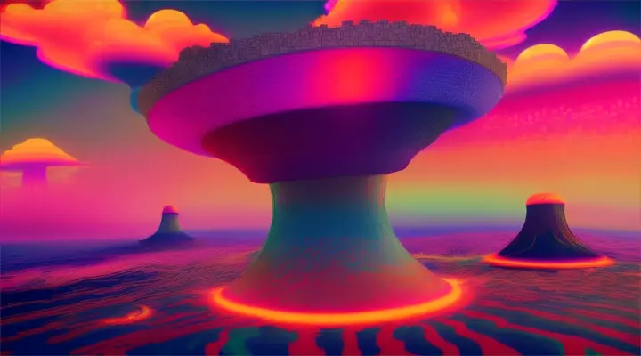 psychedelic nuclear explosion mushroom cloud 