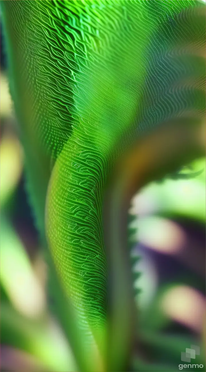 Close-up of a fern unfurling its delicate fronds, revealing a mesmerizing spiral pattern.
