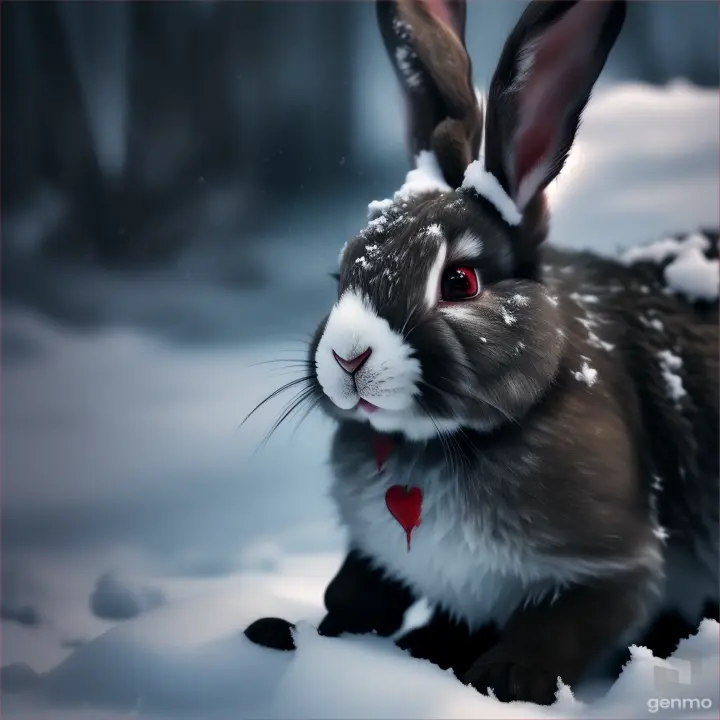 bloody bunny hopping in snow