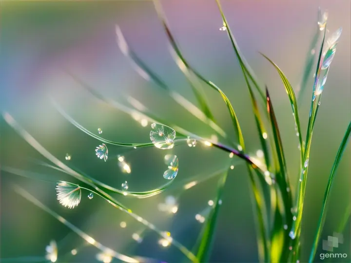 Close-up of a single blade of grass, its slender form bending gracefully in the breeze.
Drops of water collecting on the petals of a blooming flower, magnifying its rich colors and intricate details.
