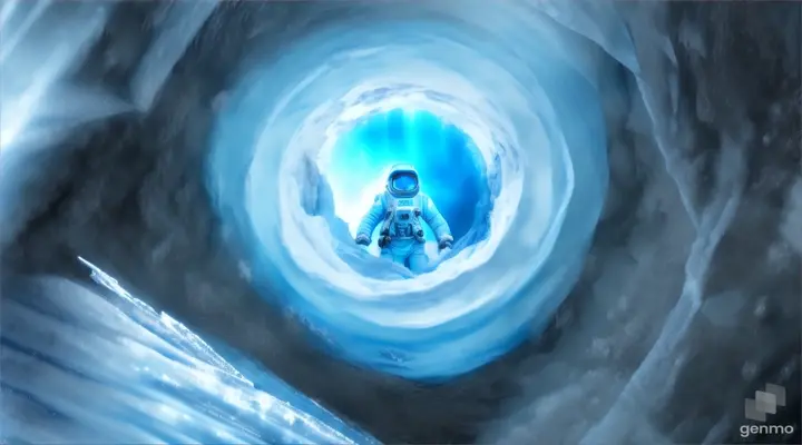 astronauta entrando a un infierno de hielo (1920x1080px)