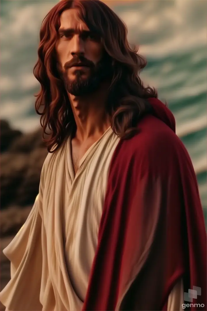 a man with long hair wearing a red cape