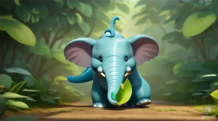 One day, a small baby blue color cartoon elephant wandered away from his village and entered the jungle. His name was Golu..3d animation