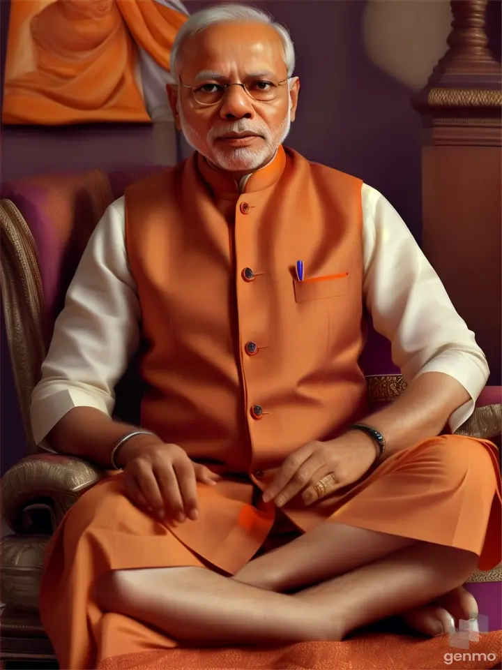 Narendra Modi outfit Orange kurta