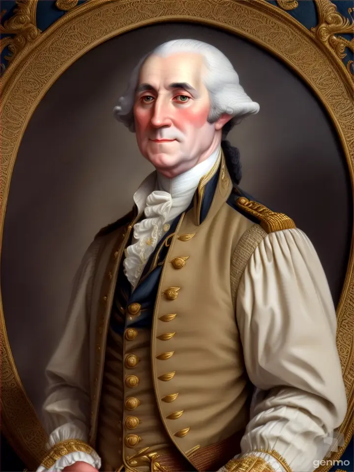 George Washington mewing and feeling his jawline