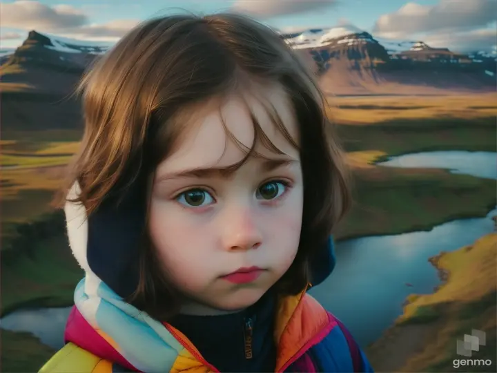 American young girl boy handsome beautiful in Iceland 