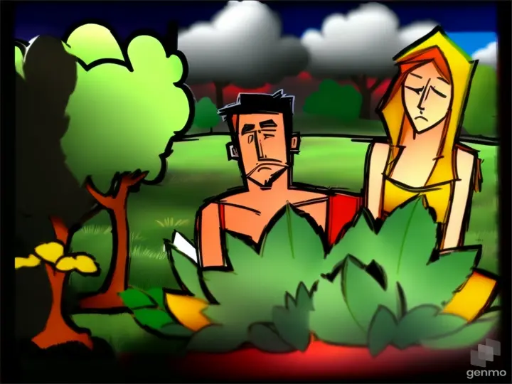 a picture of a man and a woman sitting in the grass