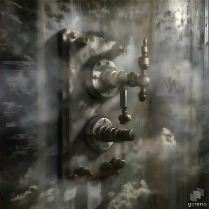 a wall mounted light switch with steam coming out of it