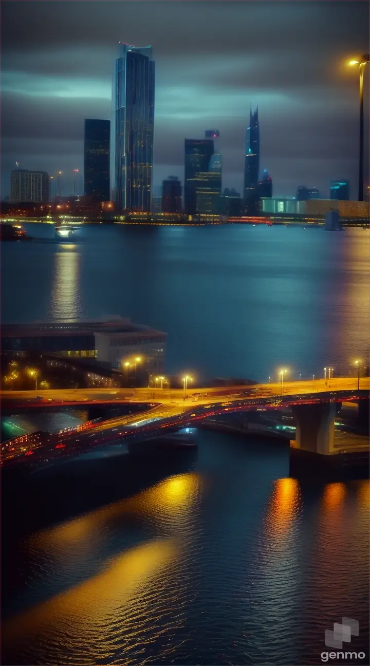 City by the sea at night --auto --s2