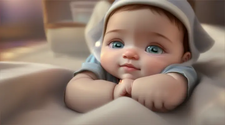 Baby cute Sleepy eye Eye Close Up, Pixar 3D. 16:9