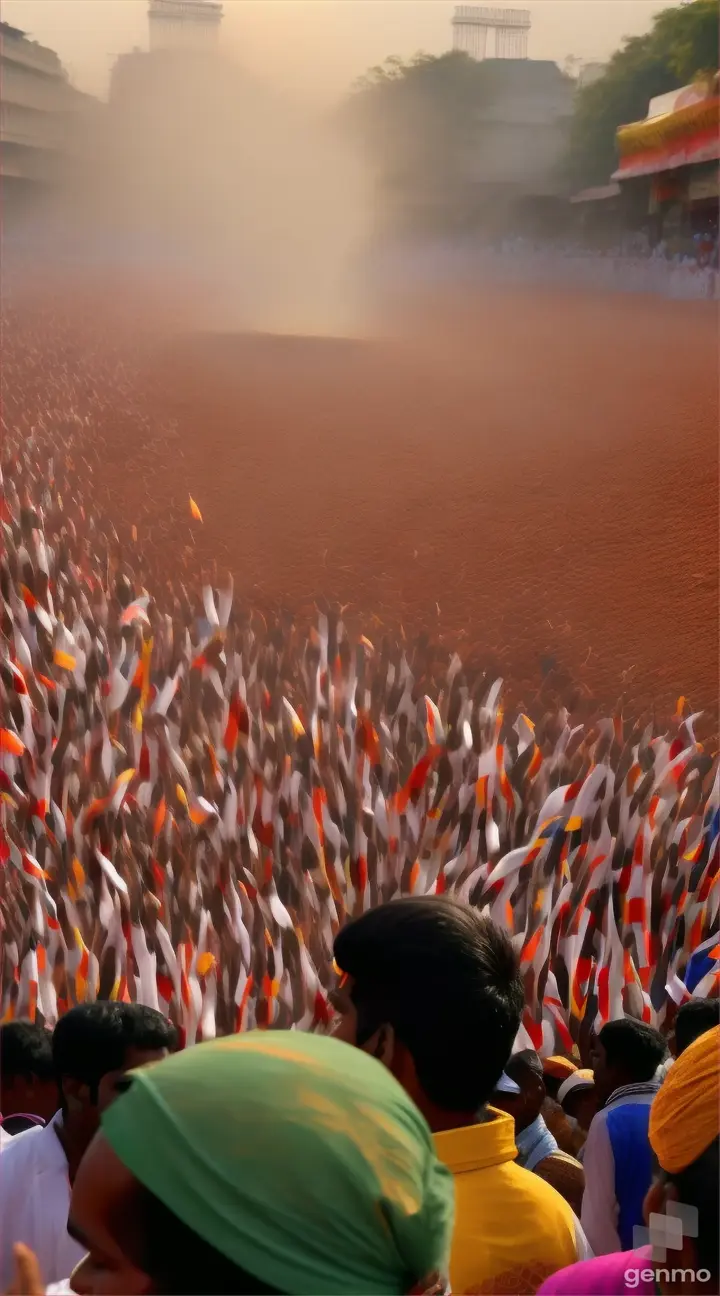 Indian fans celebrating cricket match as a festival 