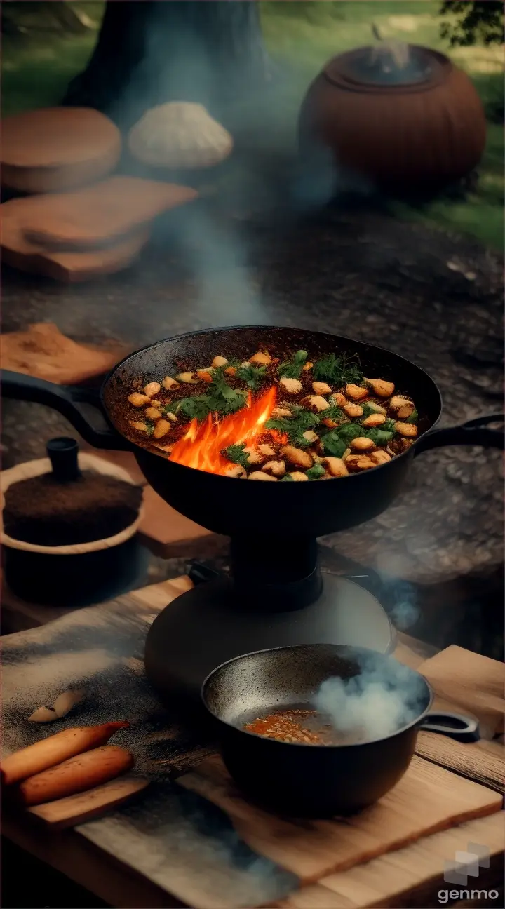 cooking in the forest