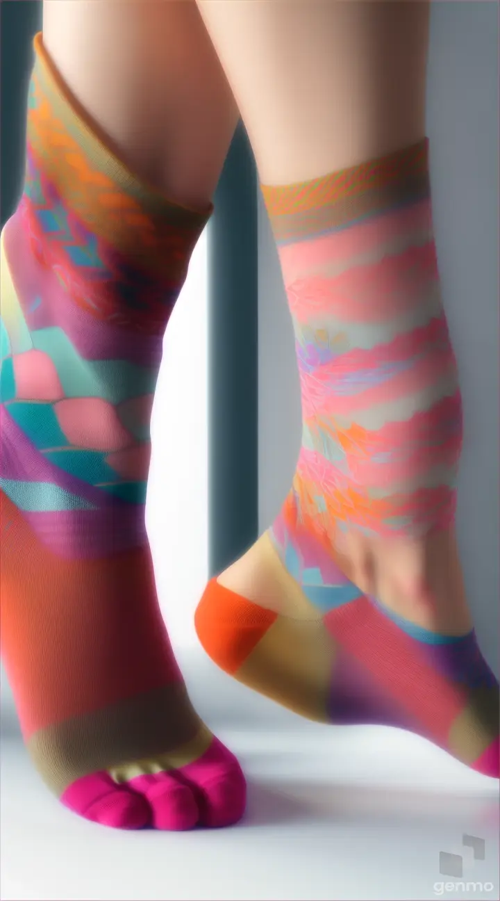 woman wear socks ,focus at socks