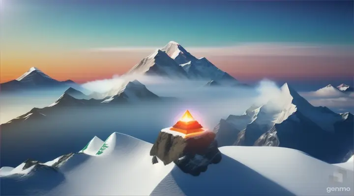 Marijuana Cigarette on Mount Everest, 3D Rendering, CGI, Symmetrical, Octane Rendering