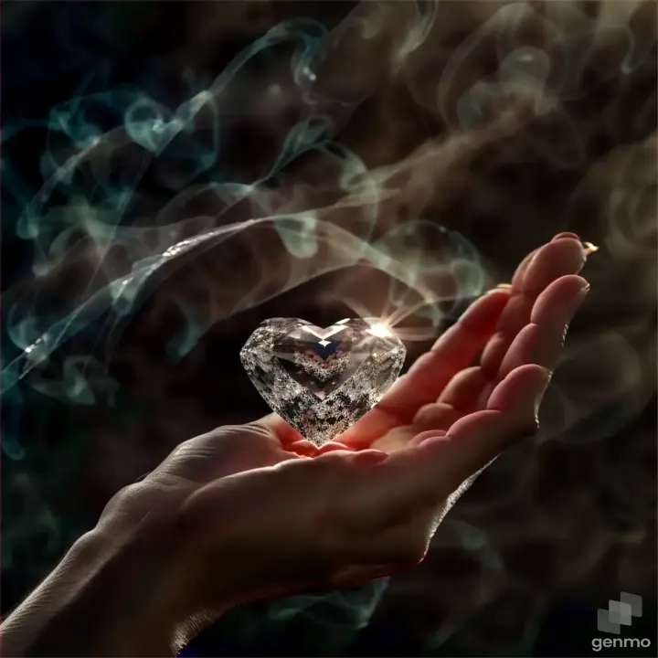 a person holding a diamond in their hand