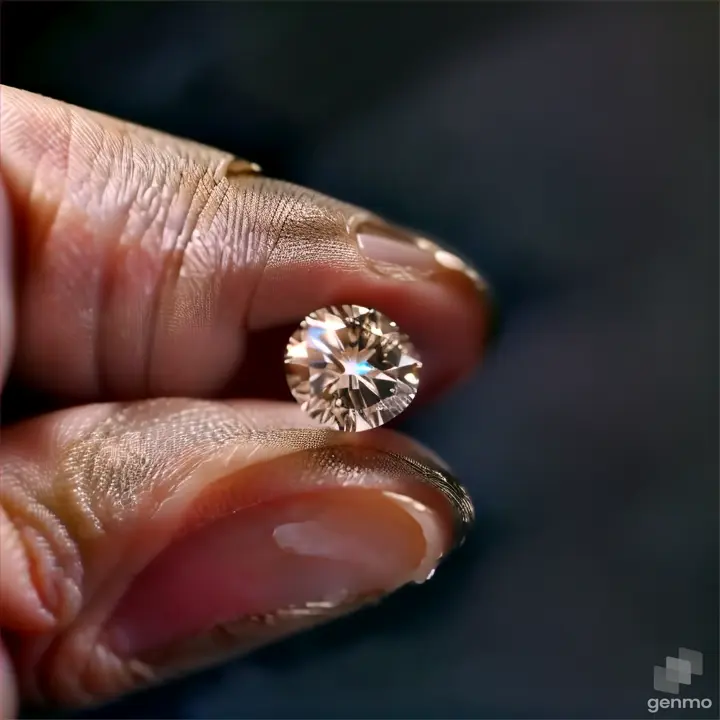 a close up of holding a diamond, black background