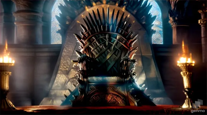 the iron throne with the dragon