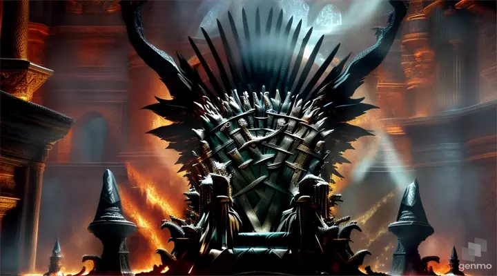 the iron throne with the dragon the dragon