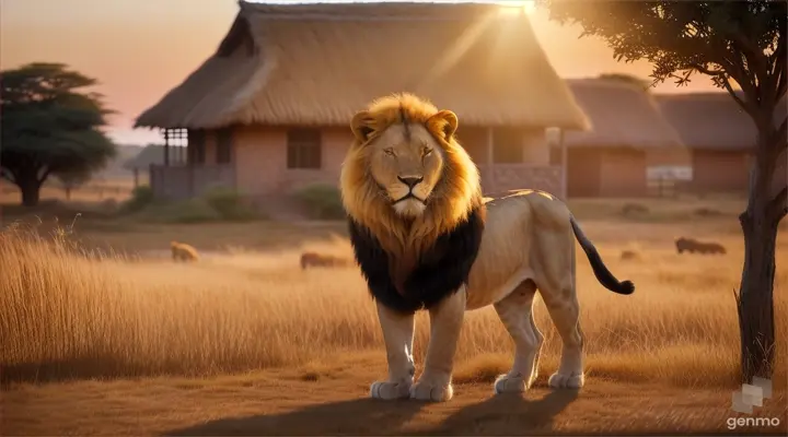 lion protect the village