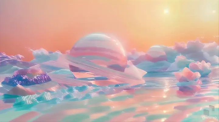 an image of a planet floating in the water