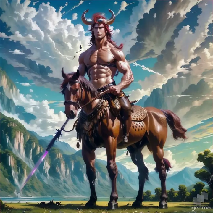a painting of a man on a horse