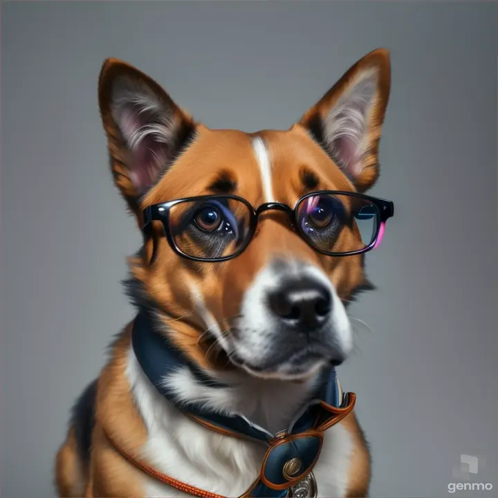 dog wearing glasses