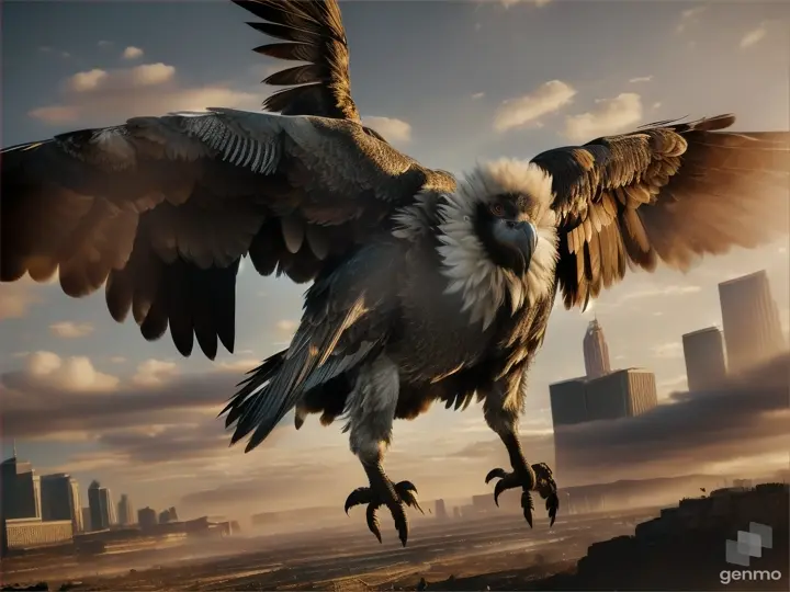 A big giant vulture attacking  