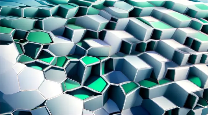 a close up of a wall made of hexagonal shapes