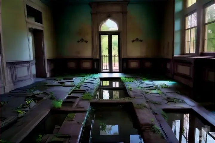 a room that has a lot of water in it