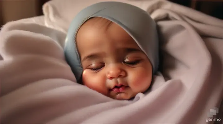 Muslim baby sleep in sleepy cute