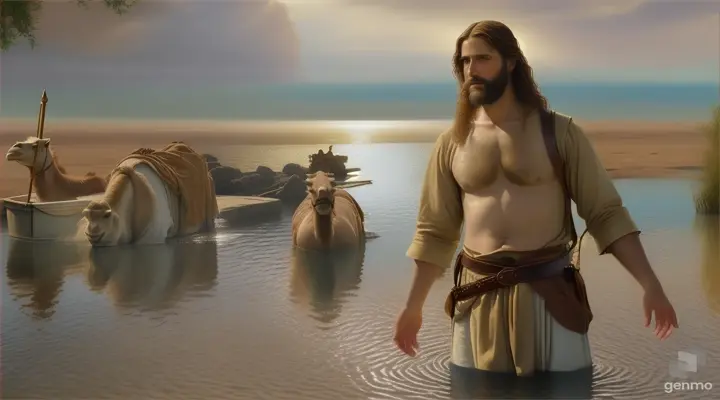 John the Baptist wore a garment made of camel's hair and a leather belt during his water baptism.