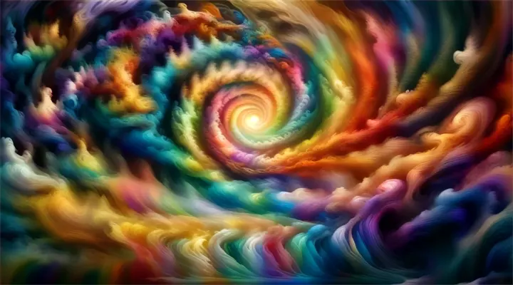 a painting of a swirl of colors