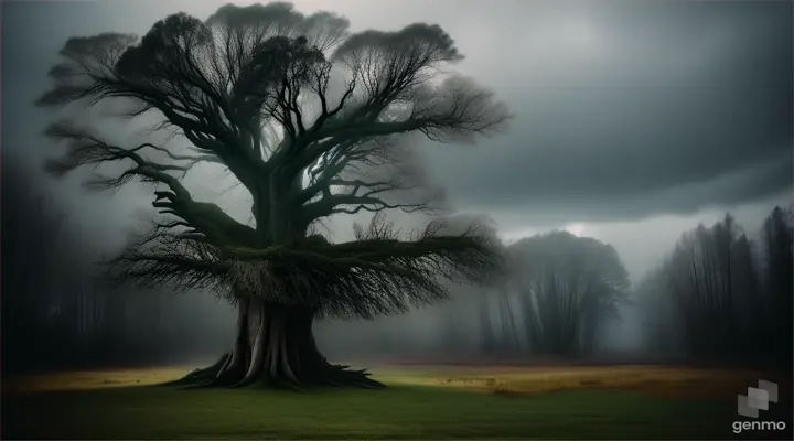 trees flying in storm