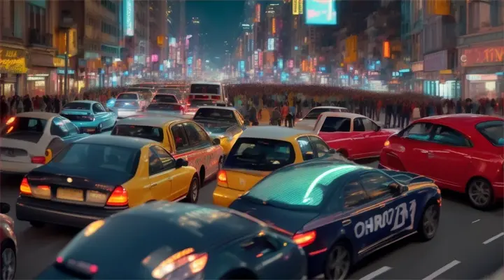 Cut to a scene of a bustling city street, emphasizing the chaos and noise.
