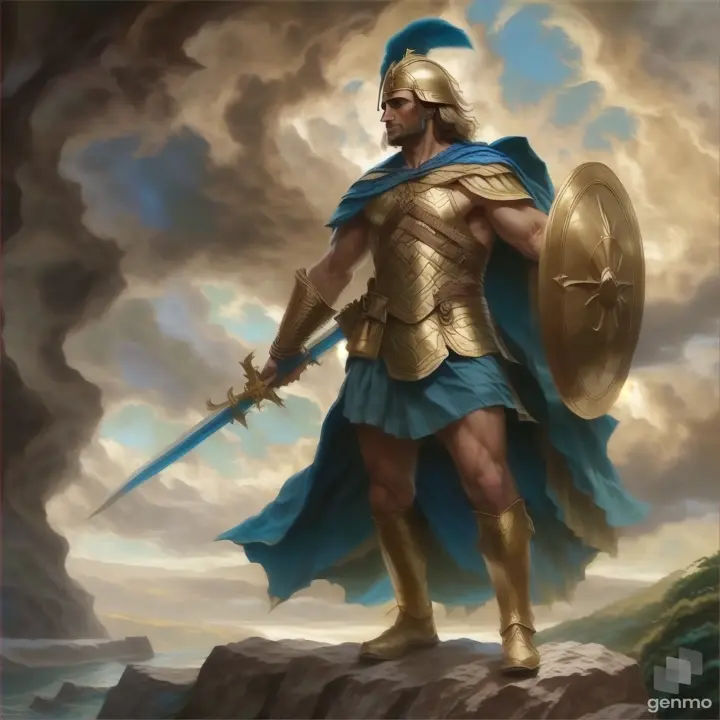 a painting of a man dressed as a roman soldier