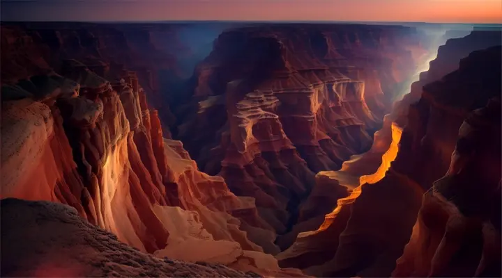 stunning canyon landscape at night