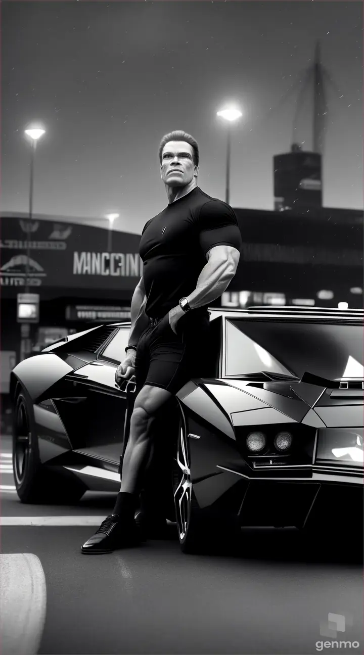 Arnold with Lamborghini 