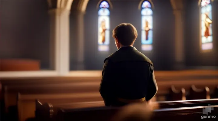 make a high-quality cinematic representation of a person praying to God