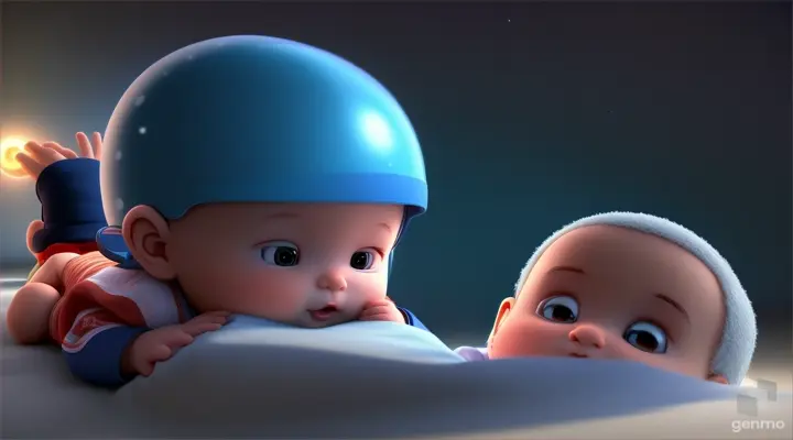  a baby being watched over by loving parents, ultra-hd, 4k, animation