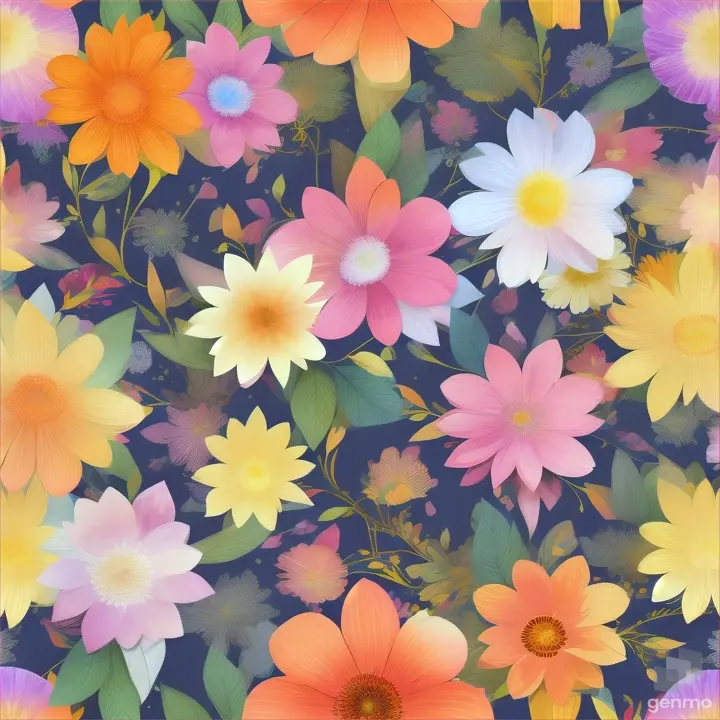 Seamless pattern of minimal tiny colorful flower for art and craft design
