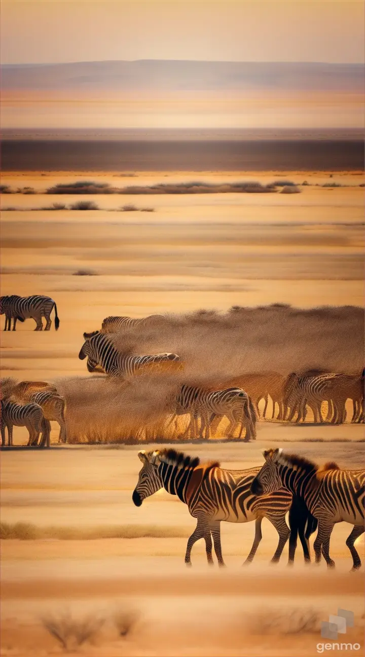 Etosha nasional park Namibia dengan langit yang cerah 