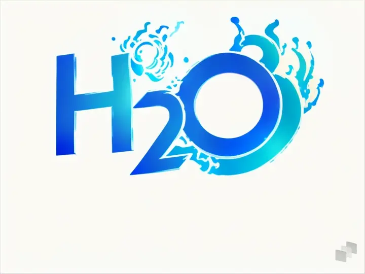 a blue h2o logo on a white background. The circle is spinning. Letters are drawn