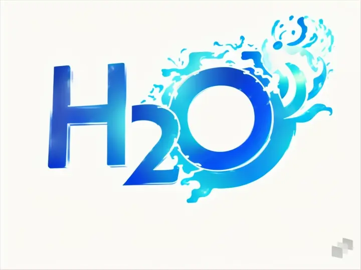 a blue h2o logo on a white background. The circle is spinning. Letters are drawn