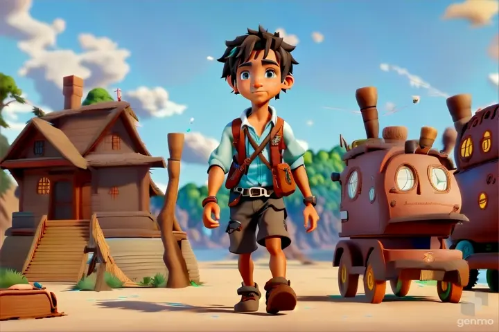Kai embarking on a daring journey, equipped with a map and a sense of determination, as he ventures into uncharted territory.