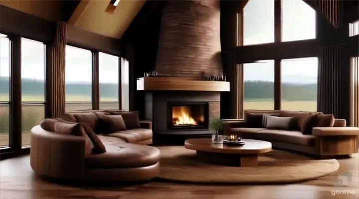 a living room filled with furniture and a fire place