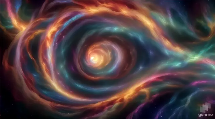 a very colorful spiral shaped object in the sky