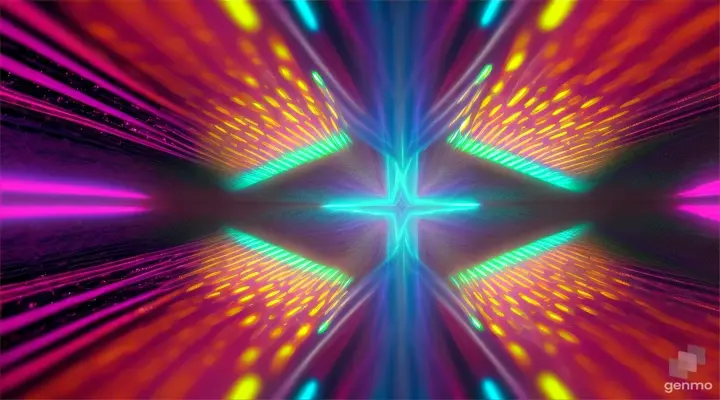 glowing shapes, morphing, crystals and squares, slow moving,