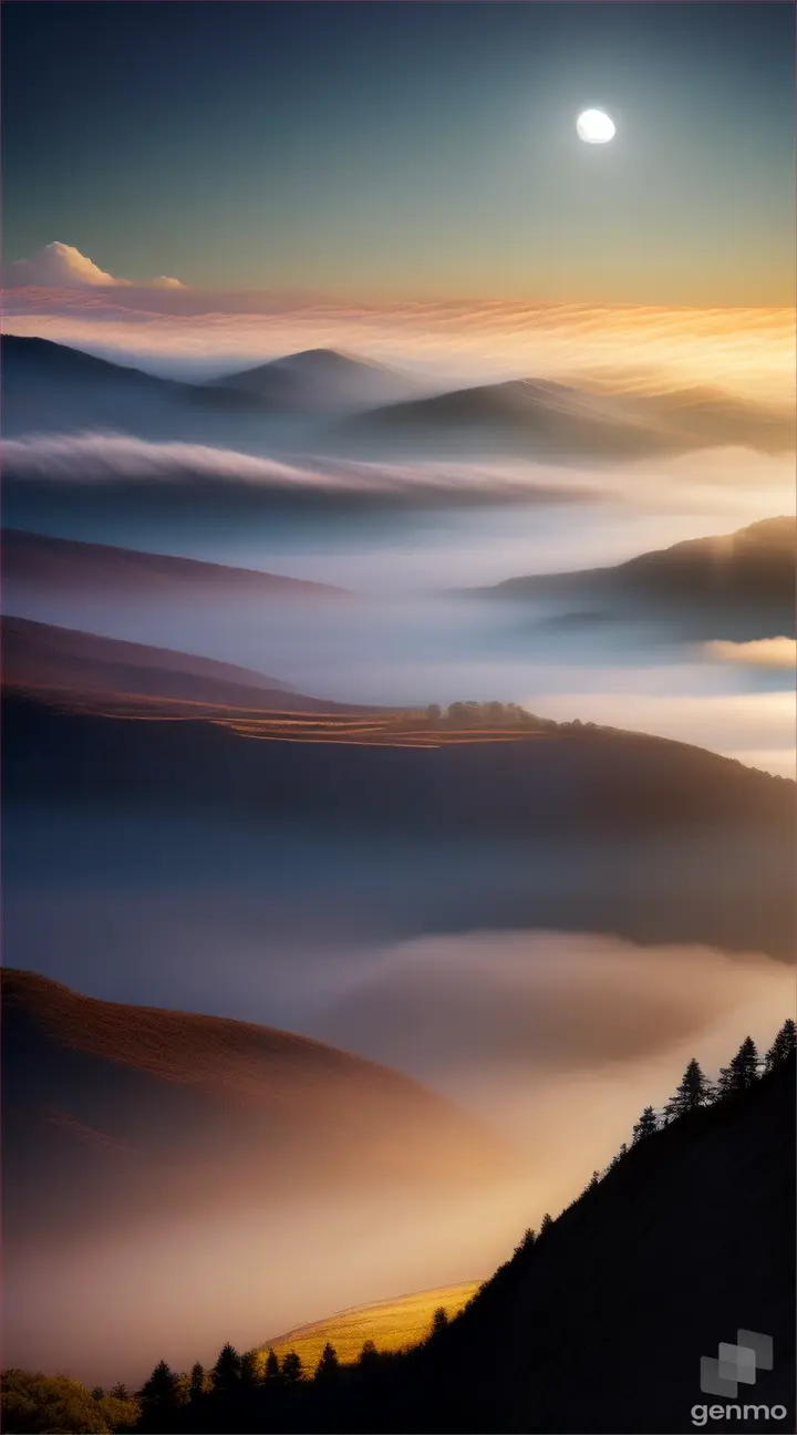 paisaje hermoso luz de la luna llena y nubes hermosas 8k casi perfectos , realistico, escenas hermosas como un paraiso , 