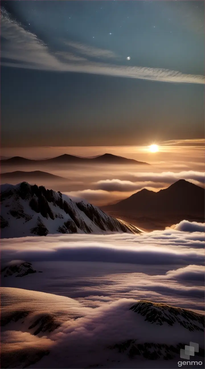 paisaje hermoso luz de la luna llena y nubes hermosas 8k casi perfectos , realistico, escenas hermosas como un paraiso ,