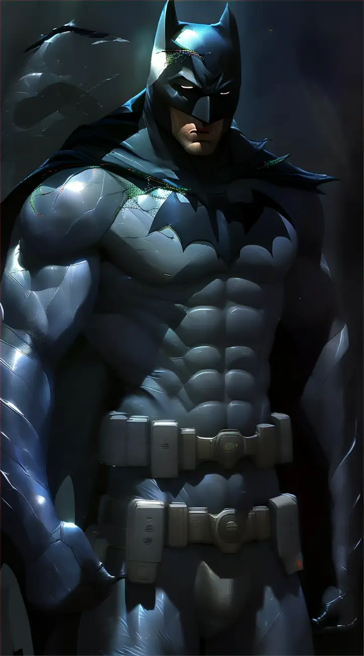 a man in a batman costume standing in the dark